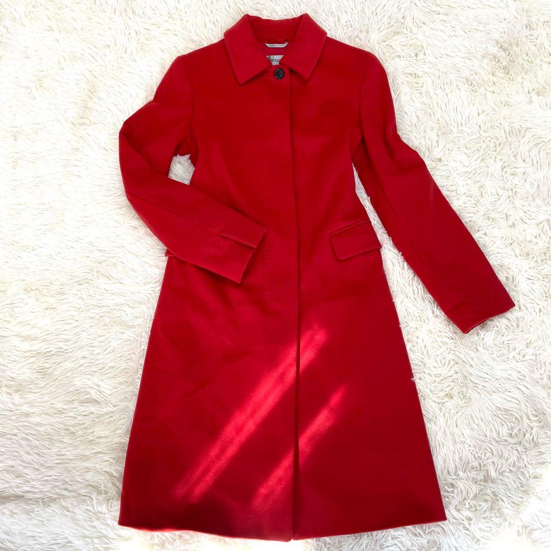 やまのん♪ SPORT MAX ウール ステンカラー ロング コート 希少 マックスマーラ S Max Mara ウールコート ZENITH ロングコート 大きい