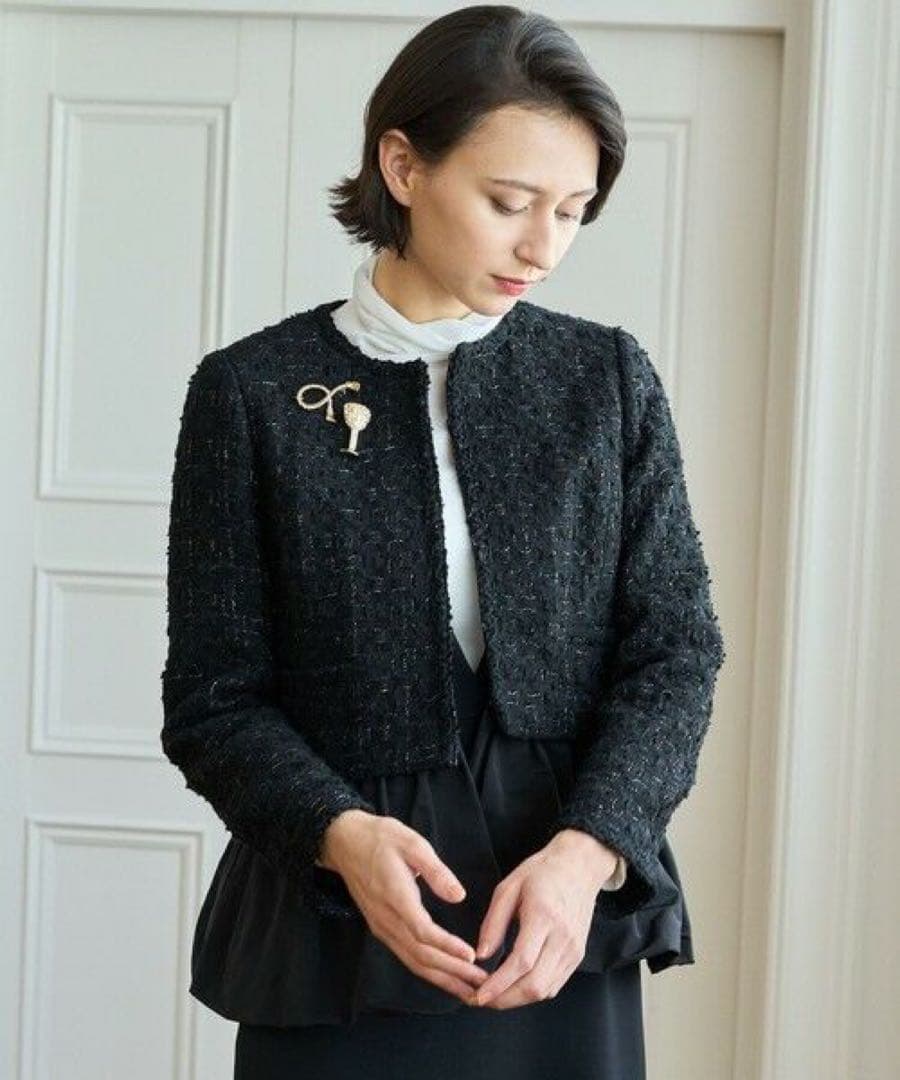 ANAYI ラメツイードペプラム ジャケット 38 - メルカリ