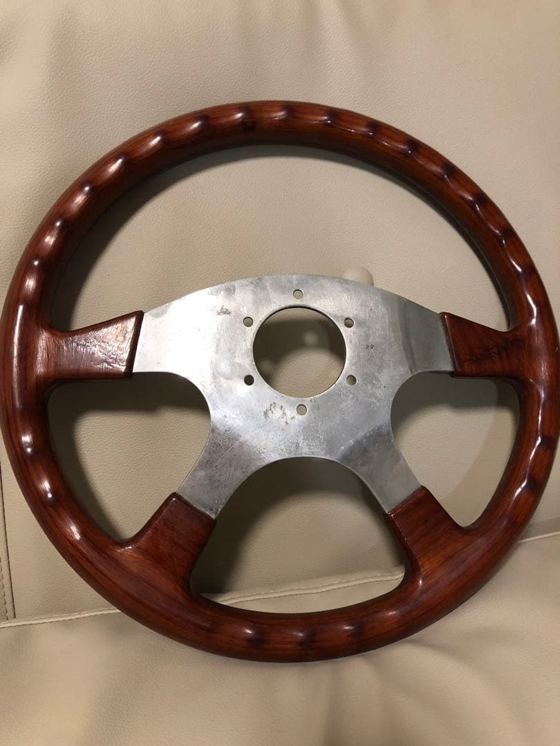 【送料込み】PRONTO ウッドステアリング　ハンドル　ホーンキャップ付き
