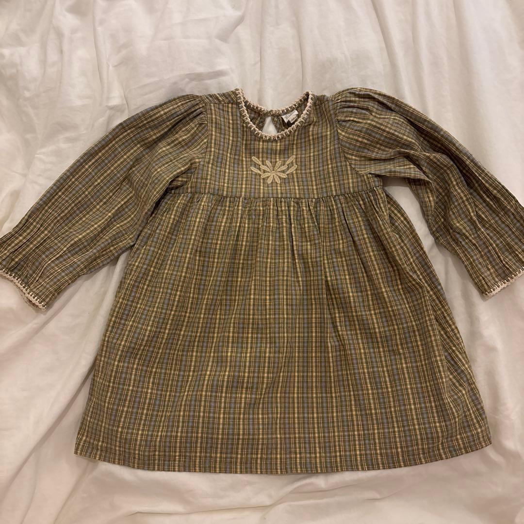 Apolina チェック柄ワンピース 3-5Y - メルカリ