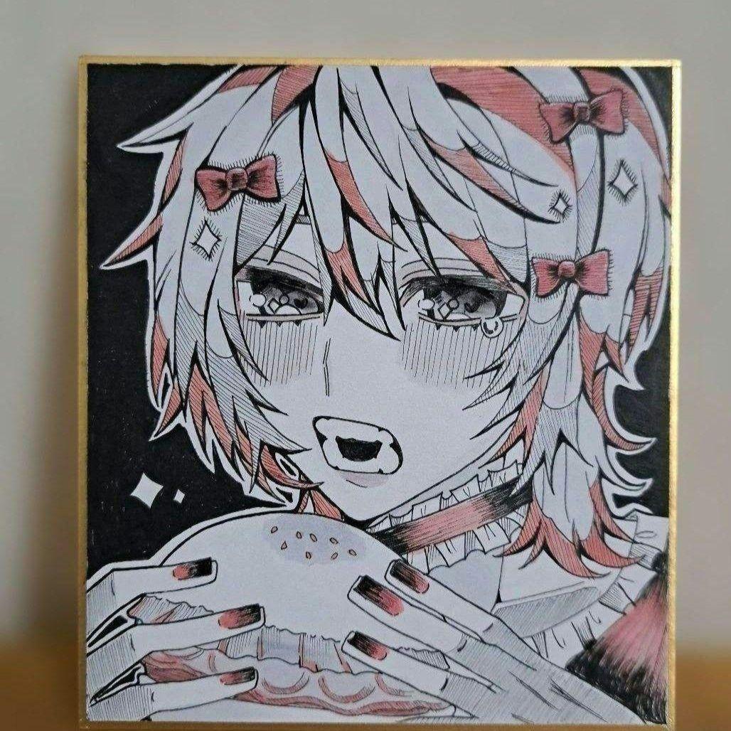 手描き アナログ オリジナル イラスト ミニ色紙 ② - メルカリ