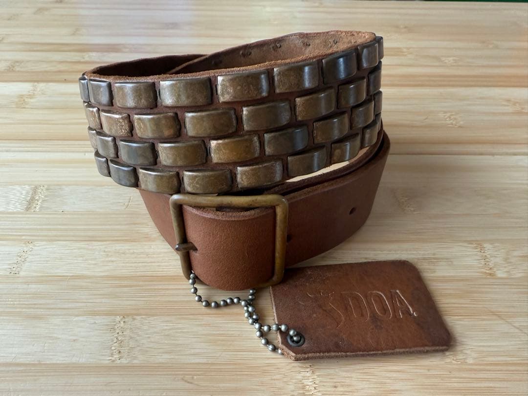 ⭐️未使用⭐️バーニーズ ニューヨーク×DOA⭐️ブラス⭐️ブラウンレザーベルト⭐️34 コードヴァンベルト 30mm（2186027）｜BARNEYS NEW YORK(バーニーズ