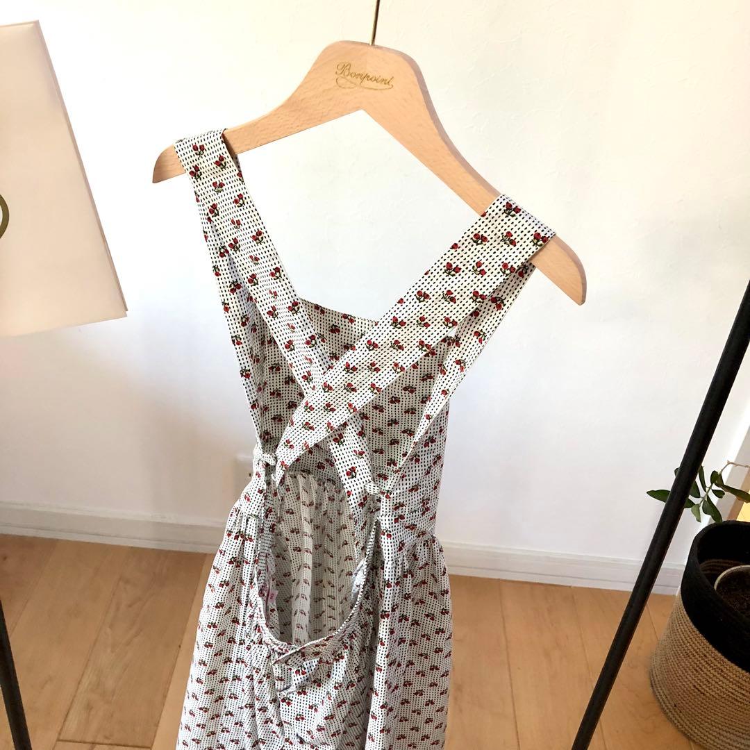 Bonpoint♡チェリー エプロンドレス 10A - メルカリ