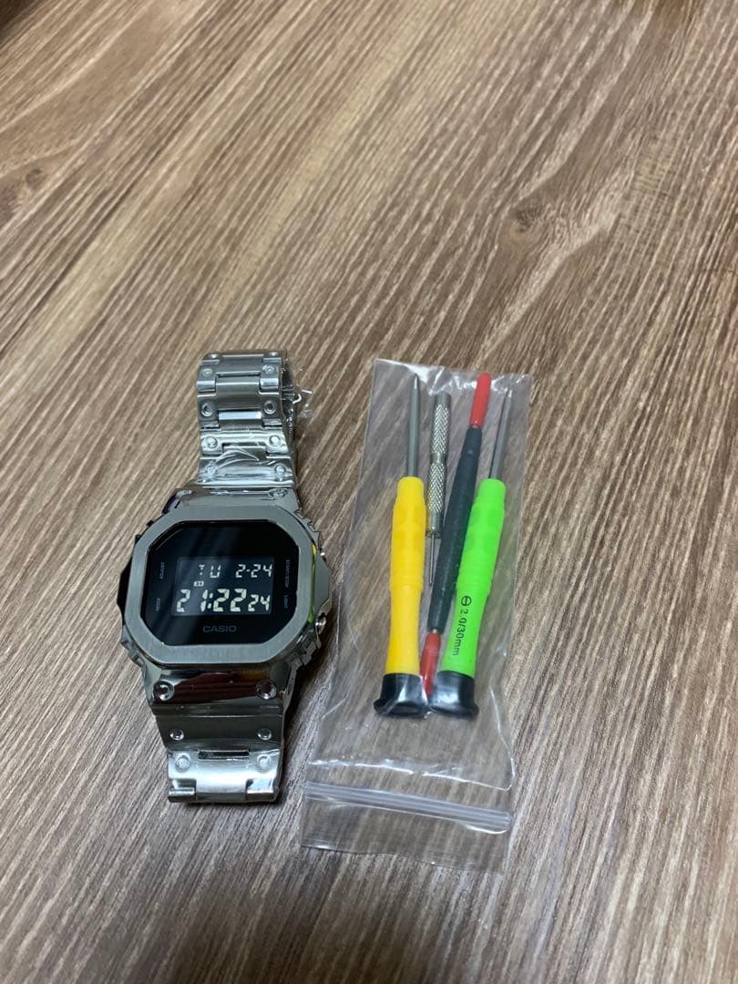 CASIO DW5600 フルメタルカスタム 時計 腕時計 シルバー - メルカリ