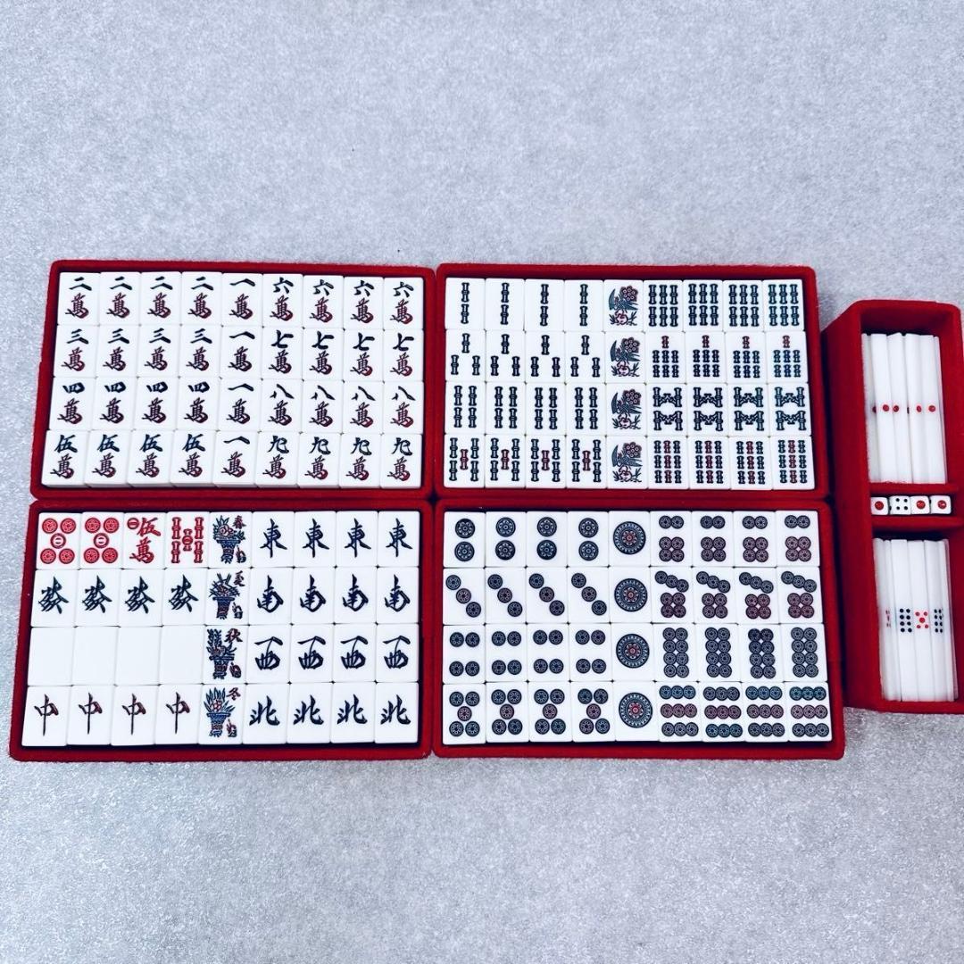 極美品・希少】ミズノ丸一 麻雀牌 らん（麗）家紋牌 背竹 付属品完備