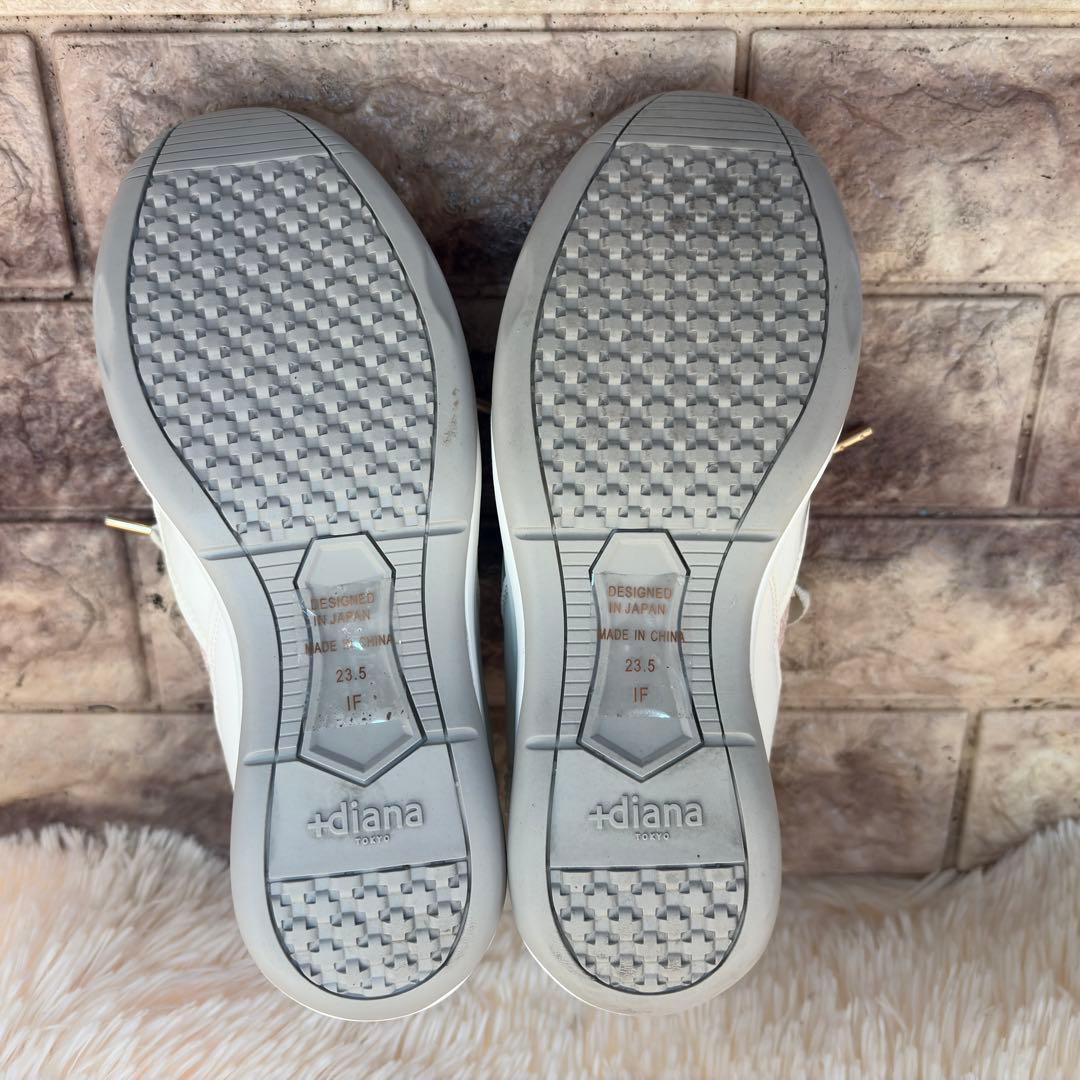 極美品　プラスダイアナ　【撥水加工】ニットコンビスニーカー 23.5cm