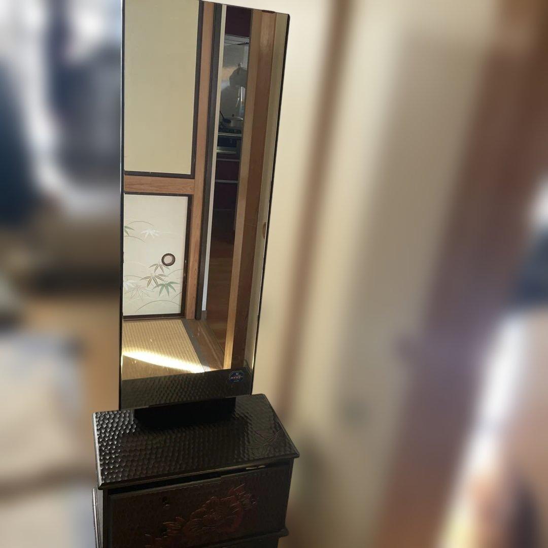 鎌倉彫り　木製ドレッサー・鏡台 引き出し付き 楽天市場】鎌倉彫 座鏡 おしゃれ 鏡台 和風 ドレッサー 一面鏡 化粧台