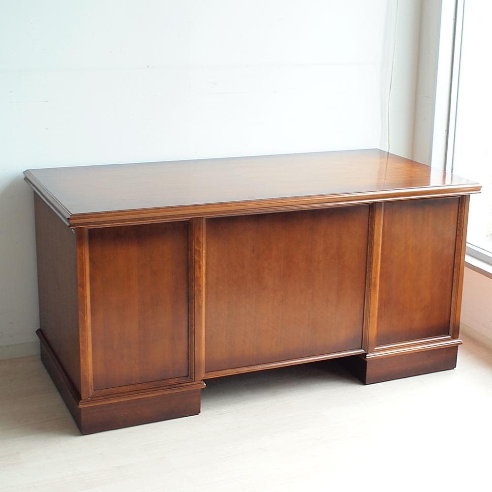 オールドカリモク コロニアル 両袖デスク 鍵無 ビンテージ ZR24010