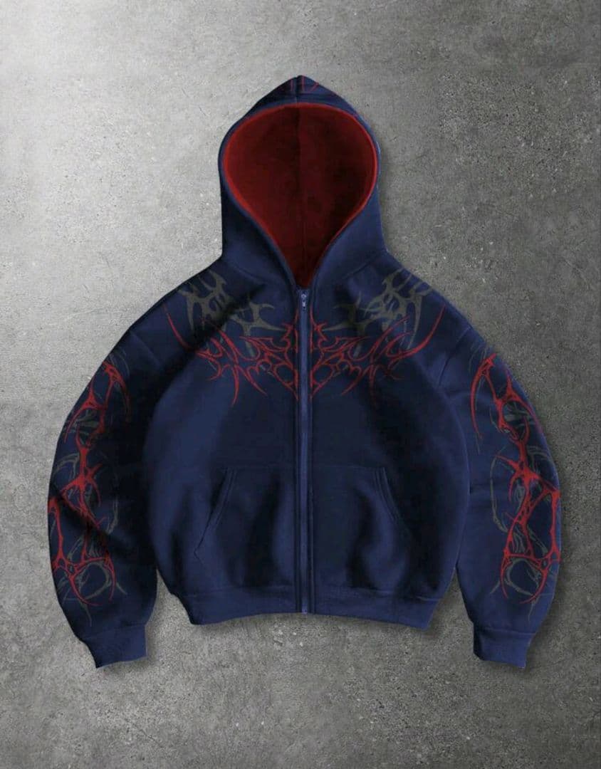 ジップパーカー y2k opium ストリート 海外カジュアル グランジ L