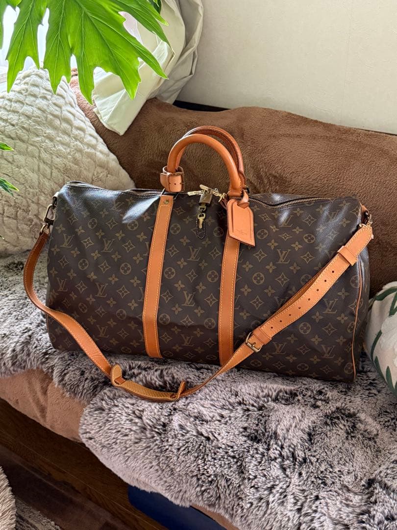 極美品　Louis Vuitton キーポル バンドリエールボストンバック ☆ルイヴィトン☆キーポル・バンドリエール 55 (Louis Vuitton