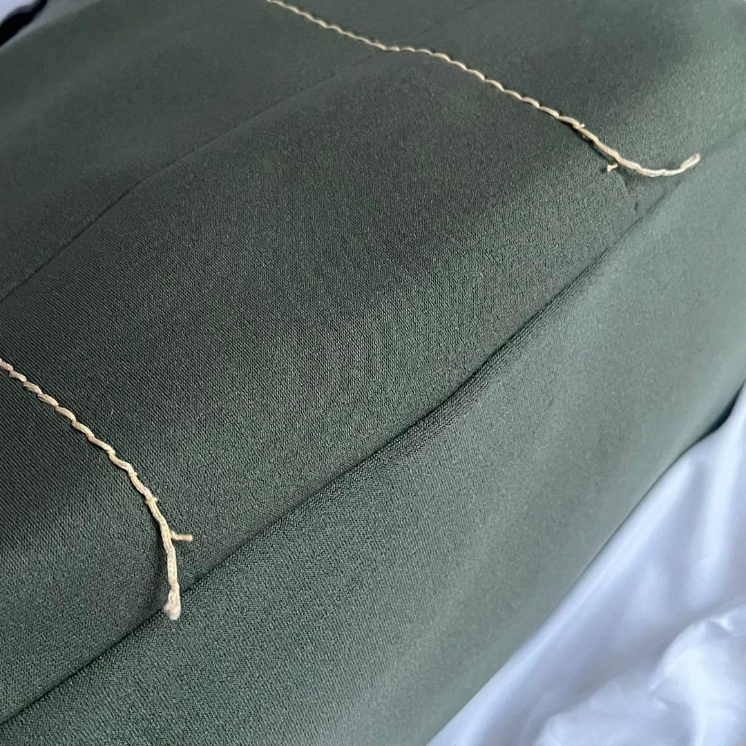 □良品□ PRADA トートバッグ 白タグ ジャージ素材 レザー カーキ