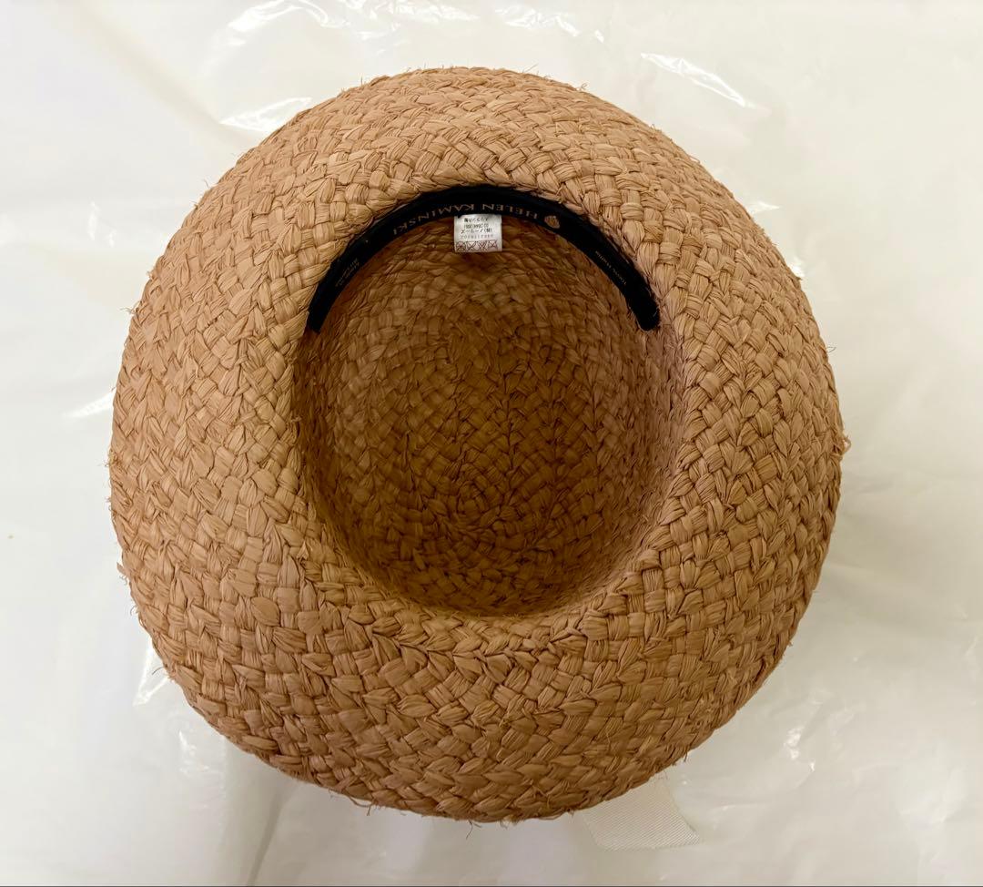 美品】HELEN KAMINSKI ラフィア ヘリンボーン ハット 後リボン - メルカリ