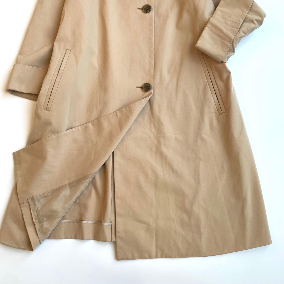 美品✨23区 定価4.2万円　コットン　ノーカラーコート 大きいサイズ44