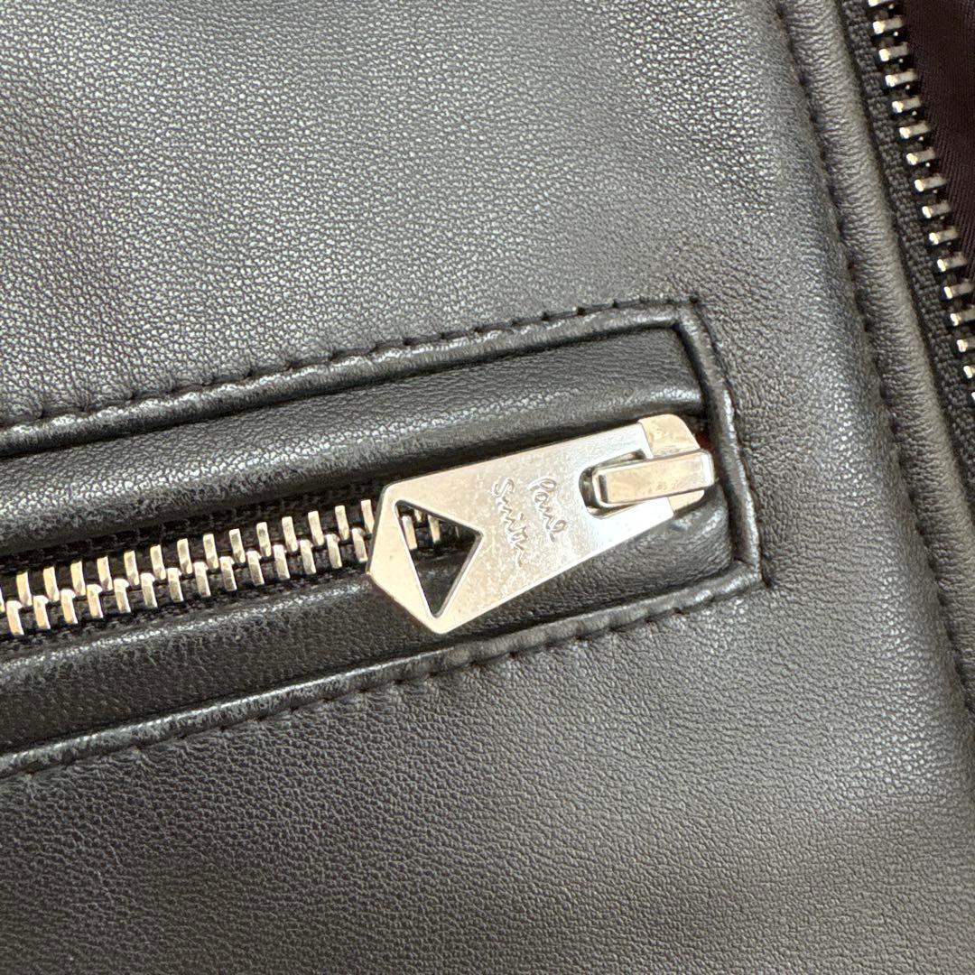 Paul Smith ブラックレザーシングルライダースジャケット Mサイズ