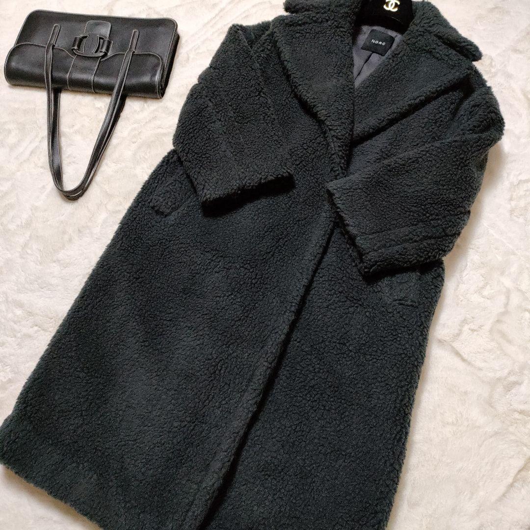 美品 N.O.R.C ノーク テディベア ロングコート ボア フリース モコモコ