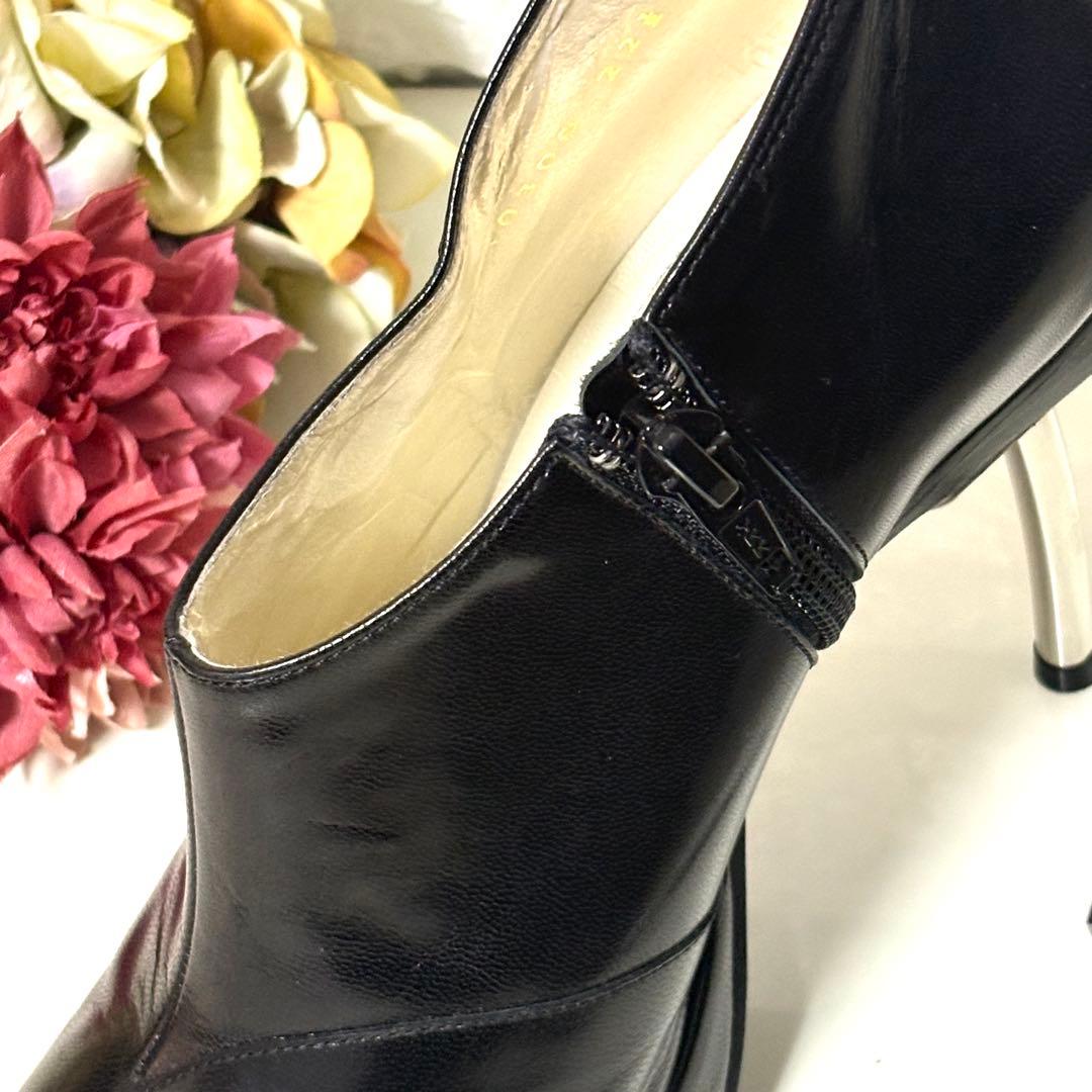 【希少】MIHARA YASUHIRO メタルヒール ブーティ 黒 22.5cm