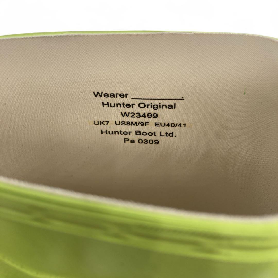 未使用級 ハンター レインブーツ ライムグリーン UK7 25.5cm