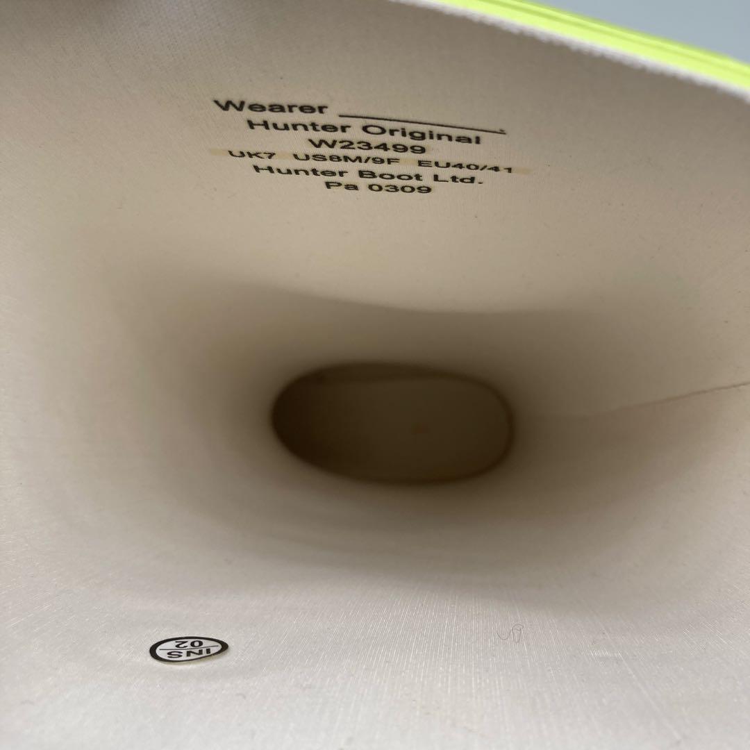 未使用級 ハンター レインブーツ ライムグリーン UK7 25.5cm