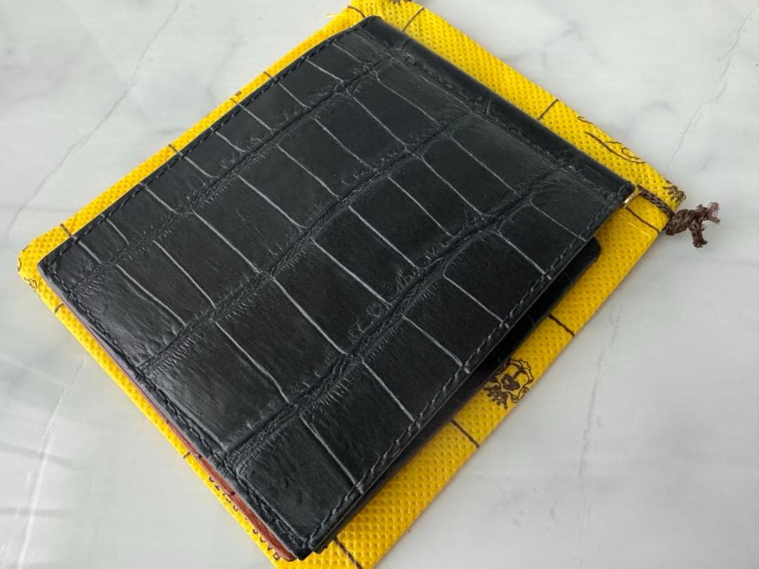 Felisi　915/2/SA　マネークリップ　クロコ型押しレザー　ブラック/黒