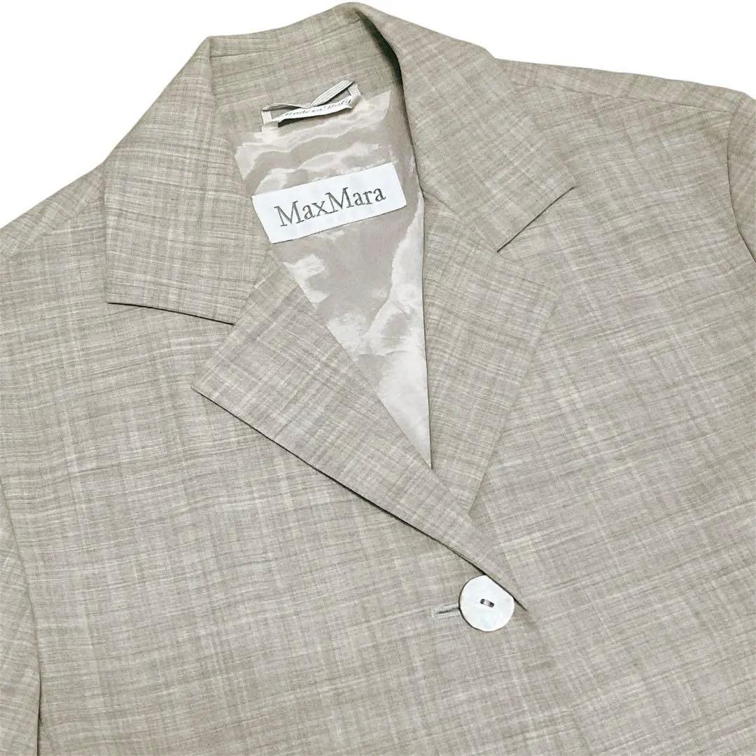 MaxMara テーラードジャケット 白タグ イタリア製 ウール94 - メルカリ