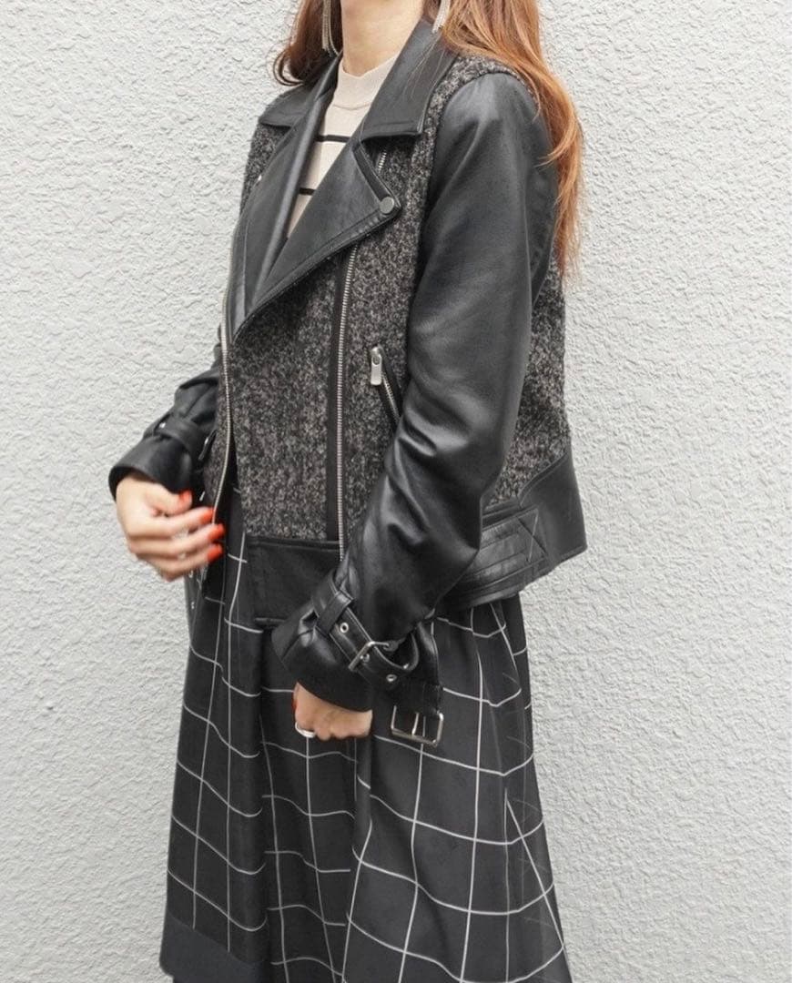 グレースコンチネンタル新品紙タグ付き❗️イタリアツイードライダース