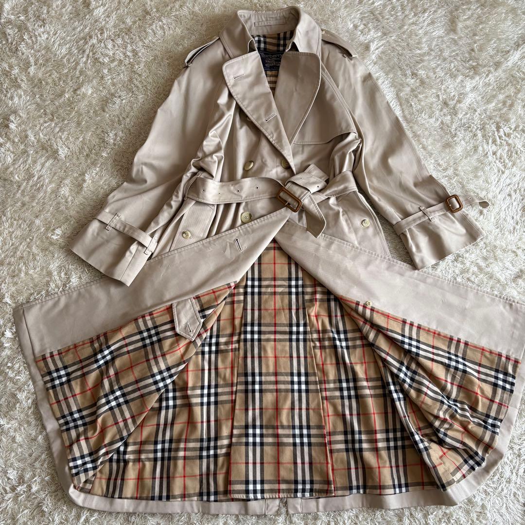 バーバリー トレンチコート 英国製 ノバチェック ハニーベージュ L