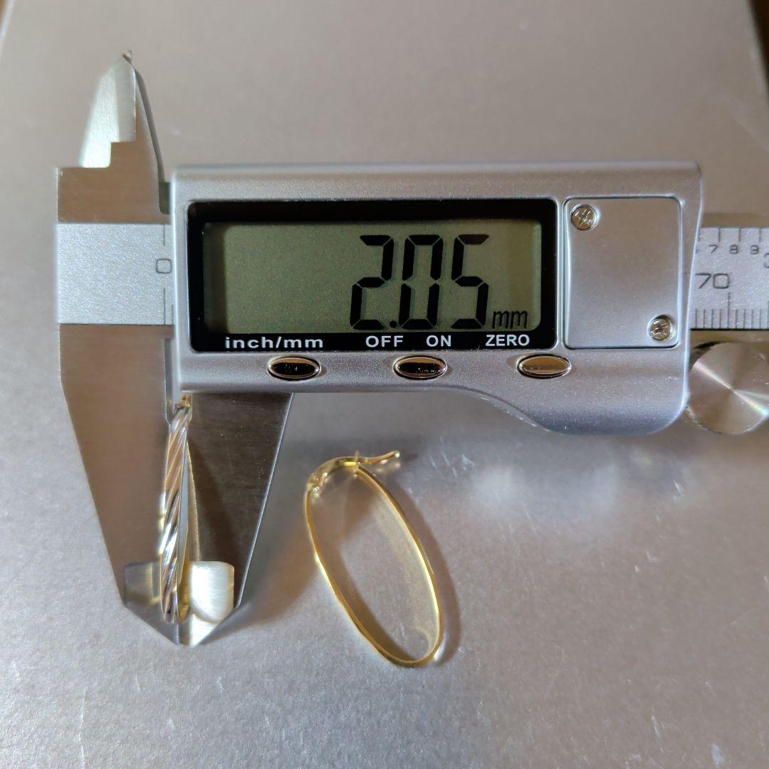 ピアス　750　ITALY　WG　YG　2色　ツートン　スナップ　計1.63g