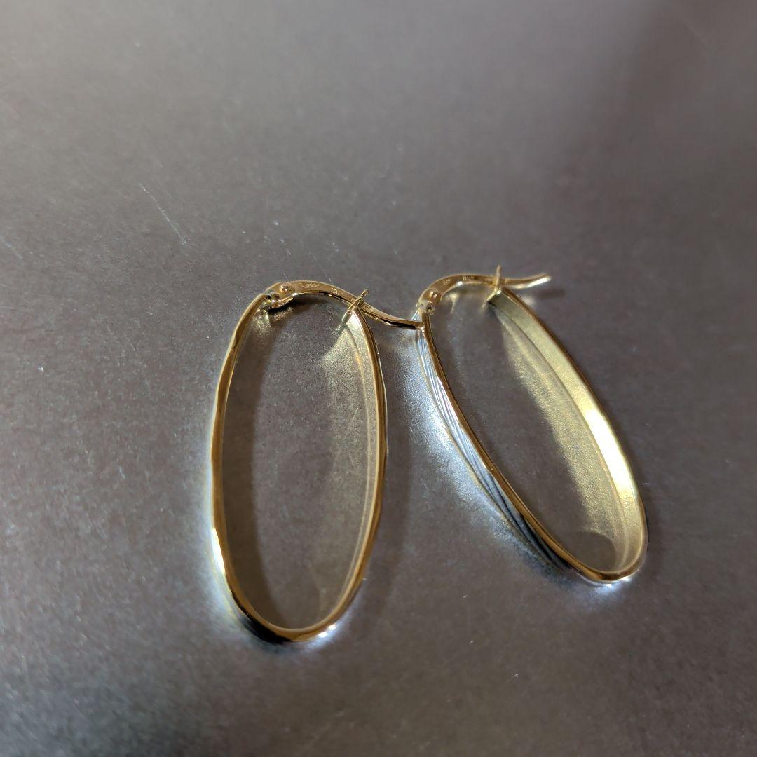 ピアス　750　ITALY　WG　YG　2色　ツートン　スナップ　計1.63g