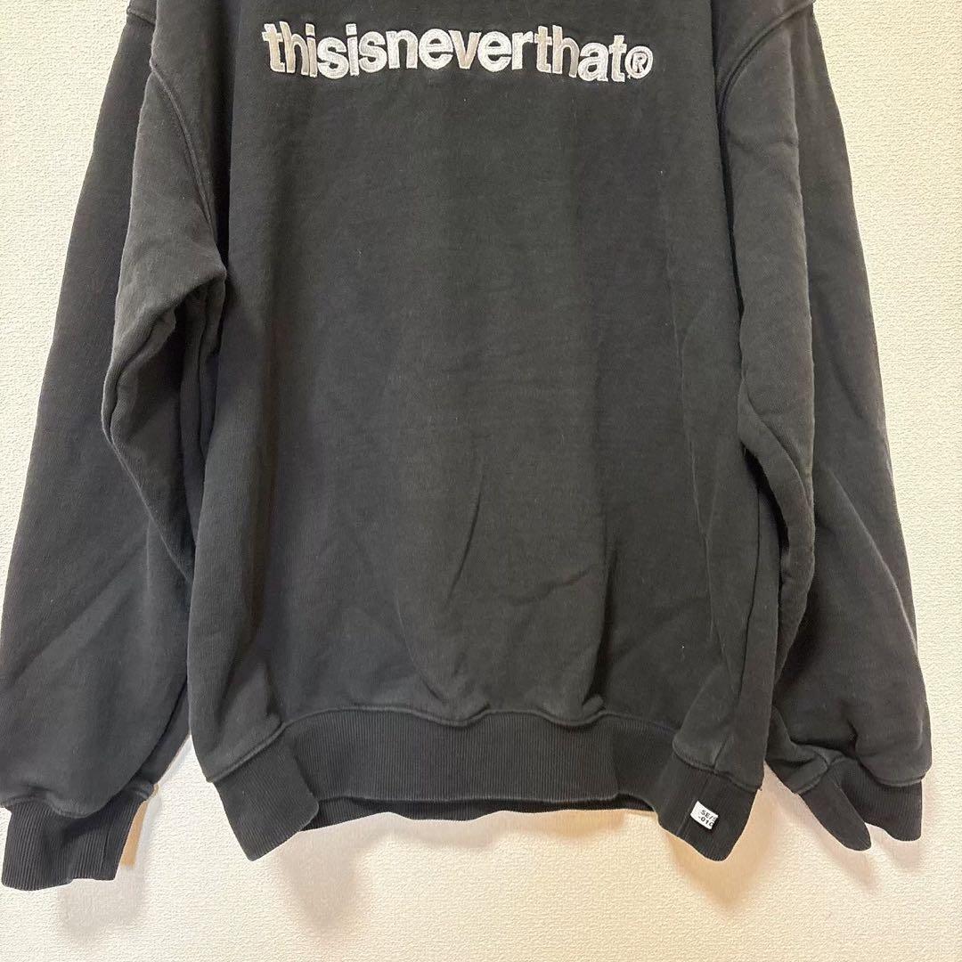 thisisneverthat ロゴスウェット 刺繍 トレーナー M ブラック - メルカリ