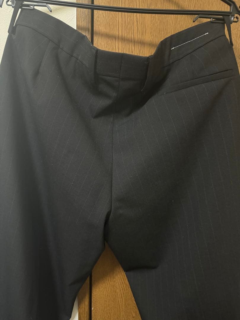 MM6メゾンマルジェラ黒 ストライプ ワイドパンツ