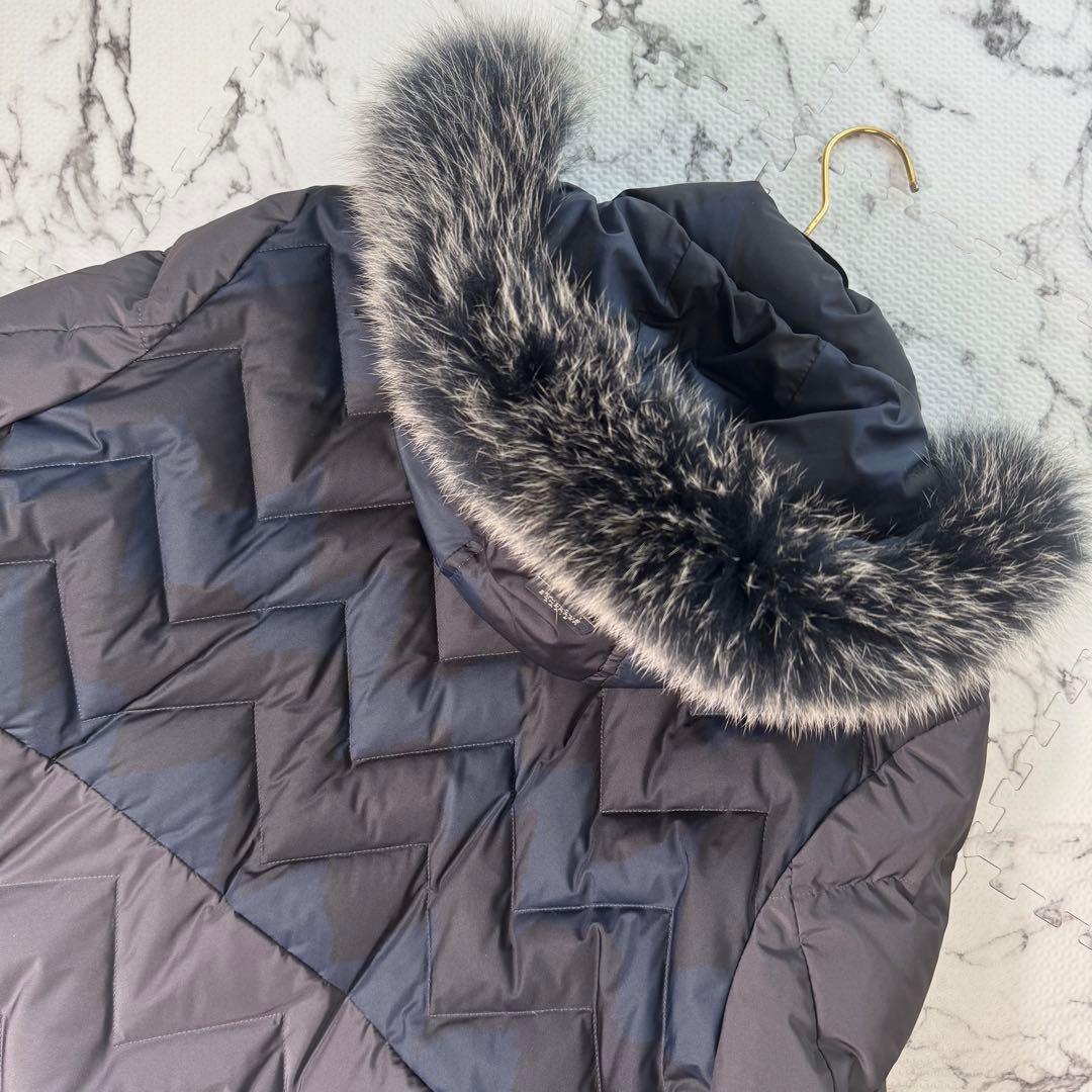 ジャンルイシェイル ダウンコート フォックスファー キルティング 2way