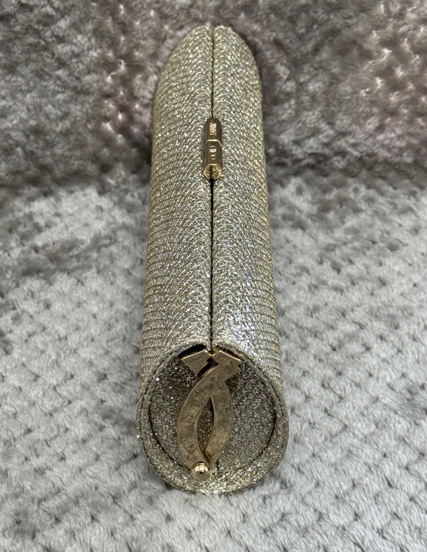 JIMMY CHOO ジミーチュウ グリッター クラッチ シルバー/ゴールド