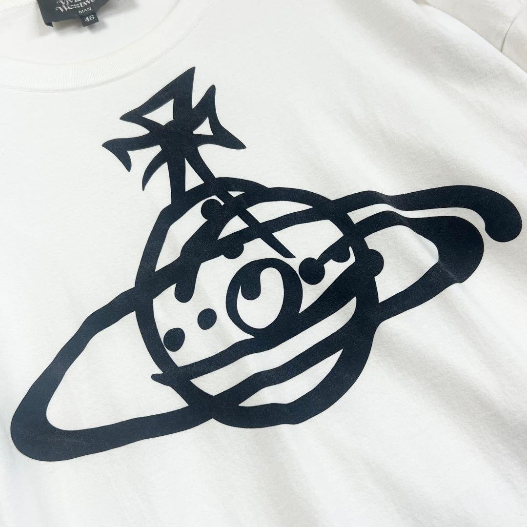 【ヴィヴィアンウエストウッドマン】フロントオーブロゴ長袖カットソー☆コットン☆M