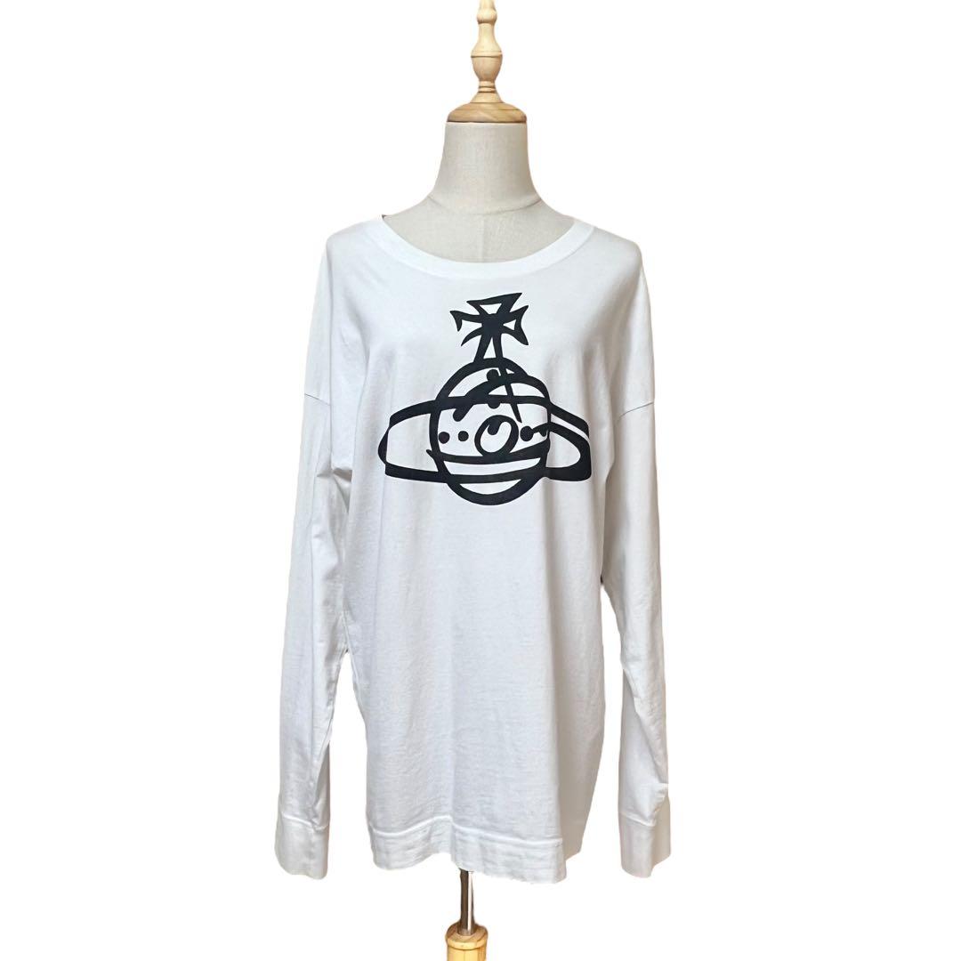 【ヴィヴィアンウエストウッドマン】フロントオーブロゴ長袖カットソー☆コットン☆M