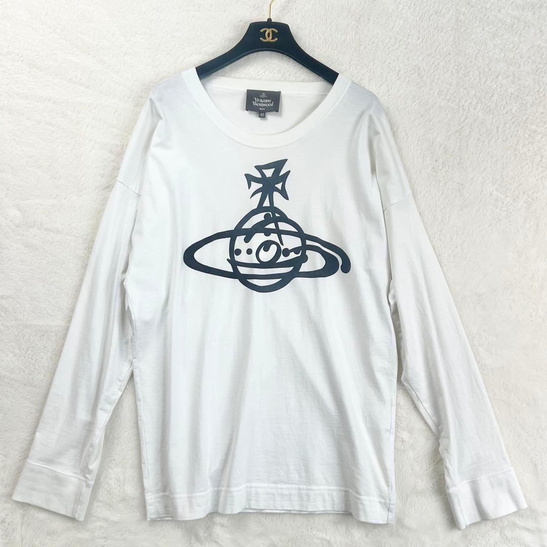 【ヴィヴィアンウエストウッドマン】フロントオーブロゴ長袖カットソー☆コットン☆M