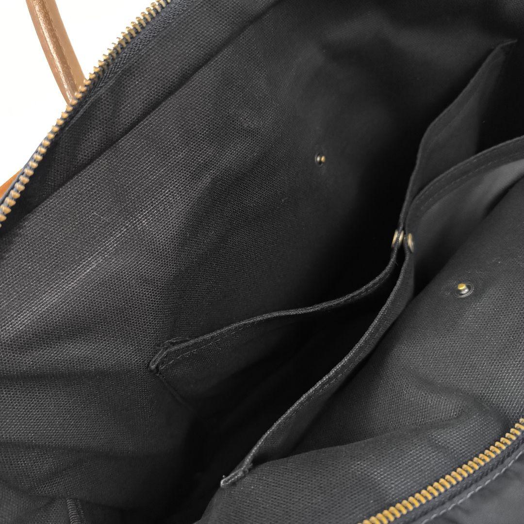 ✨極美品✨ フェリージ ブリーフケース ナイロン レザー 紺茶 B4可 1845