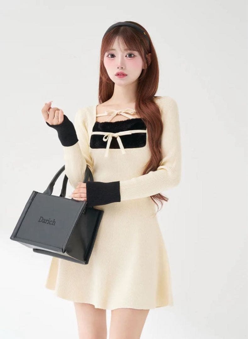 DARICHI ワンピース オフショルステッチニットミニワンピース – Darich (ダーリッチ)