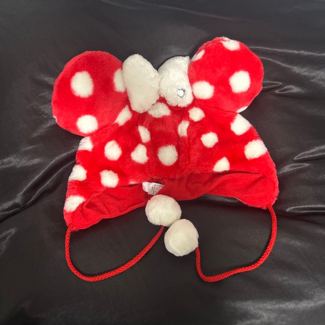 ディズニー ミニーちゃん 赤 白 水玉 ドット柄 ファンキャップ 帽子