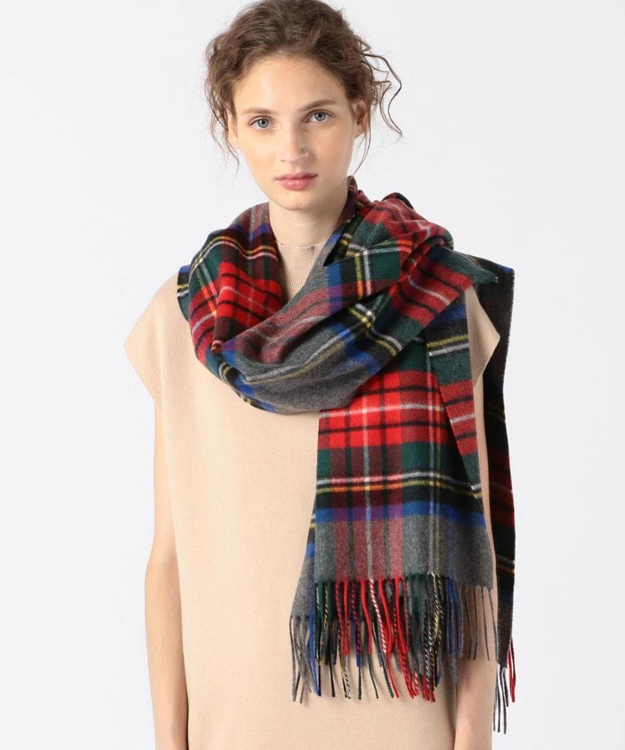 深津絵里さん着☆新タグ☆日本別注☆新品 ジョンストンズ 大判カシミヤ