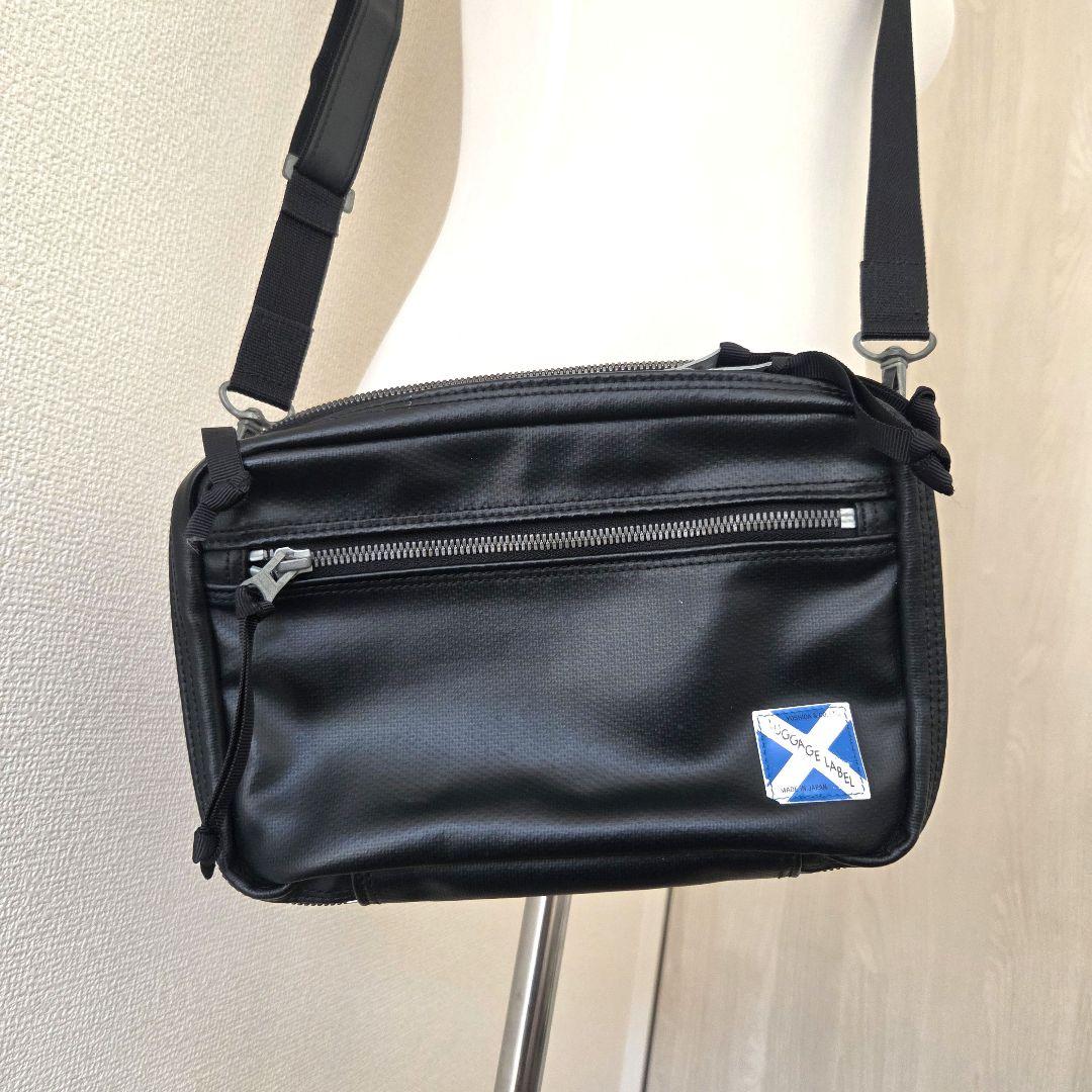 名作】ラゲッジレーベル ライナー ショルダーバッグ 青バッテン 吉田