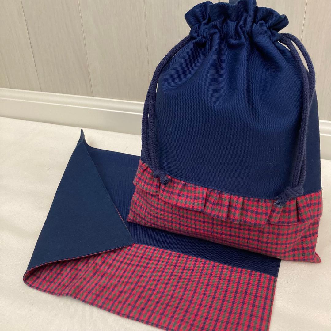 【現品限り】《ファミリアワッペン使用》通園通学グッズ　5点セット　赤チェック