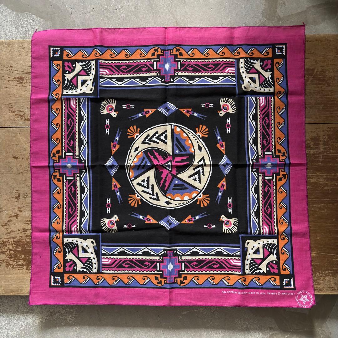 ビンテージバンダナ ネイティブ柄サンダーバード WAMCRAFT usa製