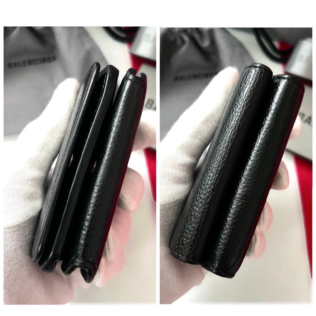 美品✨ BALENCIAGAバレンシアガ三つ折り財布593813黒ブラック