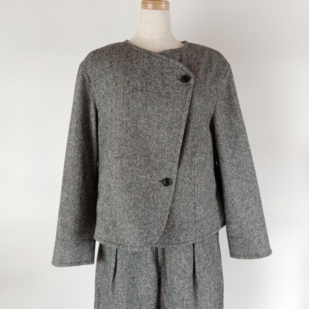 美品◇やわらかツイードに、一目惚れ ノーカラージャケット 北欧暮らし