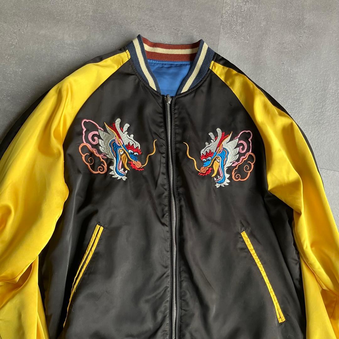 DIESEL スカジャン リバーシブル 龍 サテン生地 スーベニア 刺繍 M