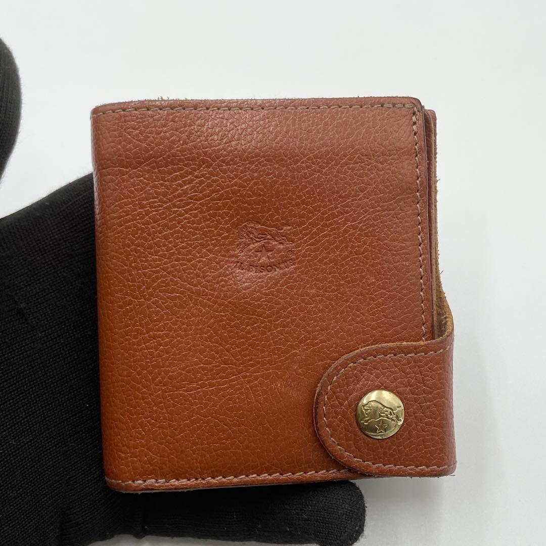 極美品　現行　イルビゾンテ　折り財布　オールレザー　ブラウン　イタリア製