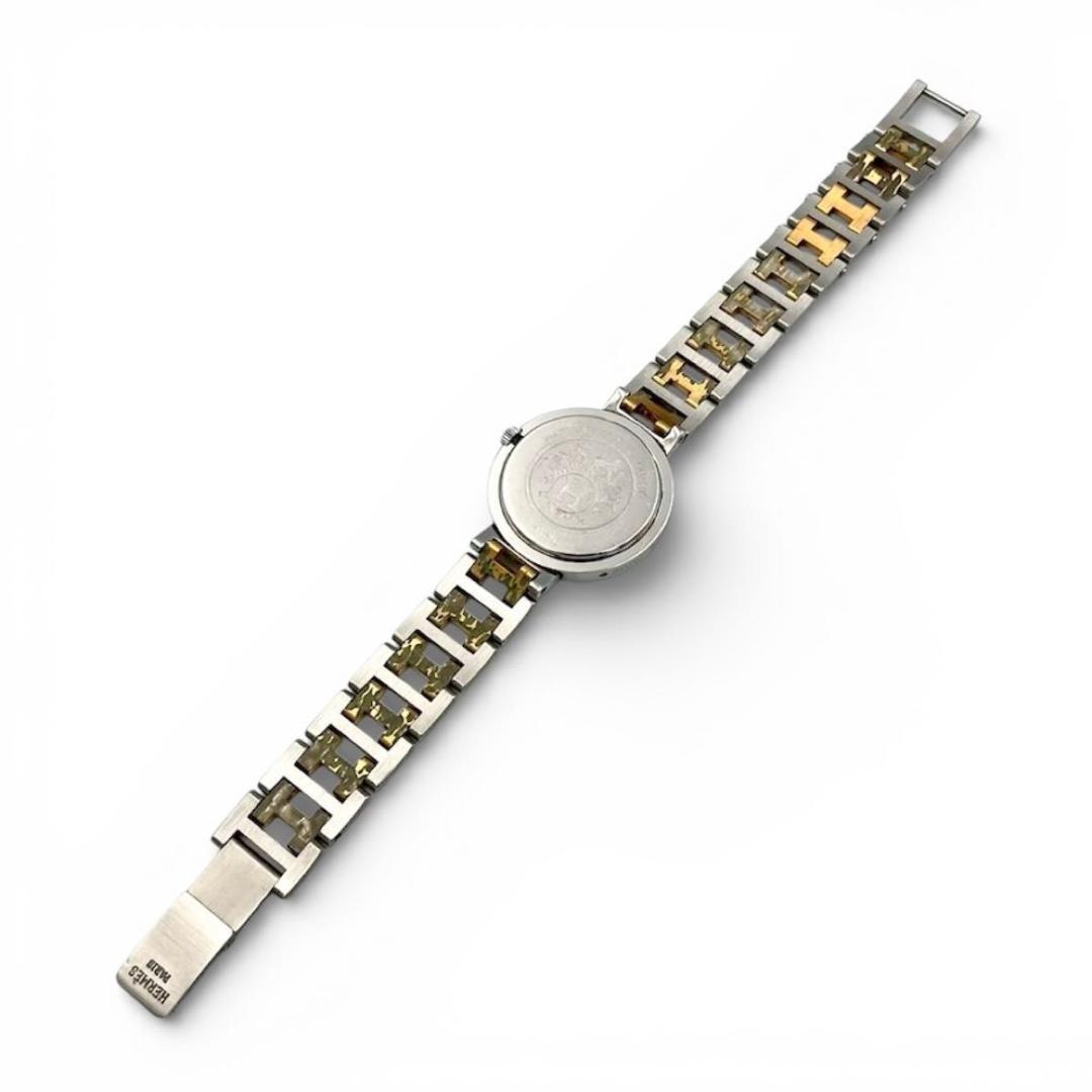 633 エルメス クリッパー デイト 腕時計 Hベルト クォーツ ホワイト