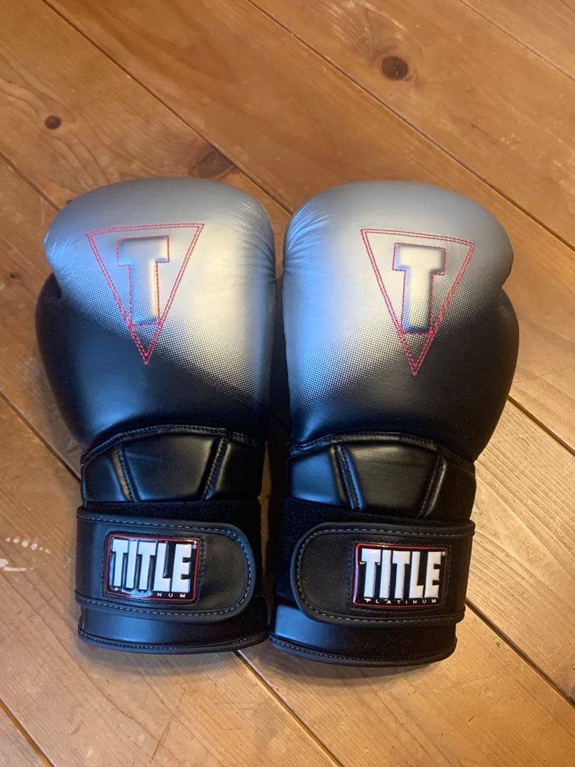 TITLE Platinum ボクシンググローブ ブラック/シルバー 14oz TITLE Platinum Proclaim Training Gloves