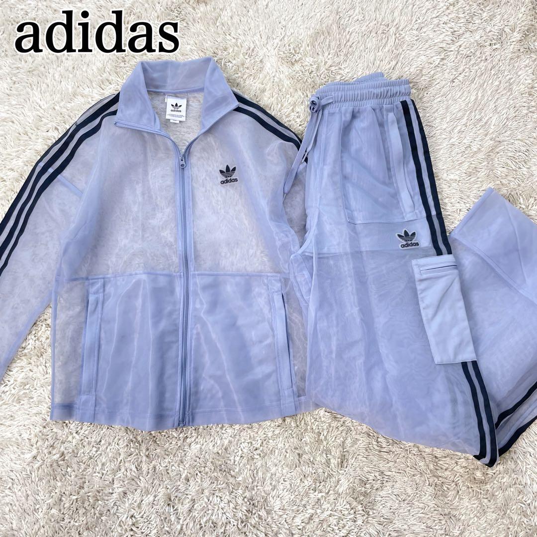 美品✨️adidas シースルー トラック セットアップ ジャージ - メルカリ