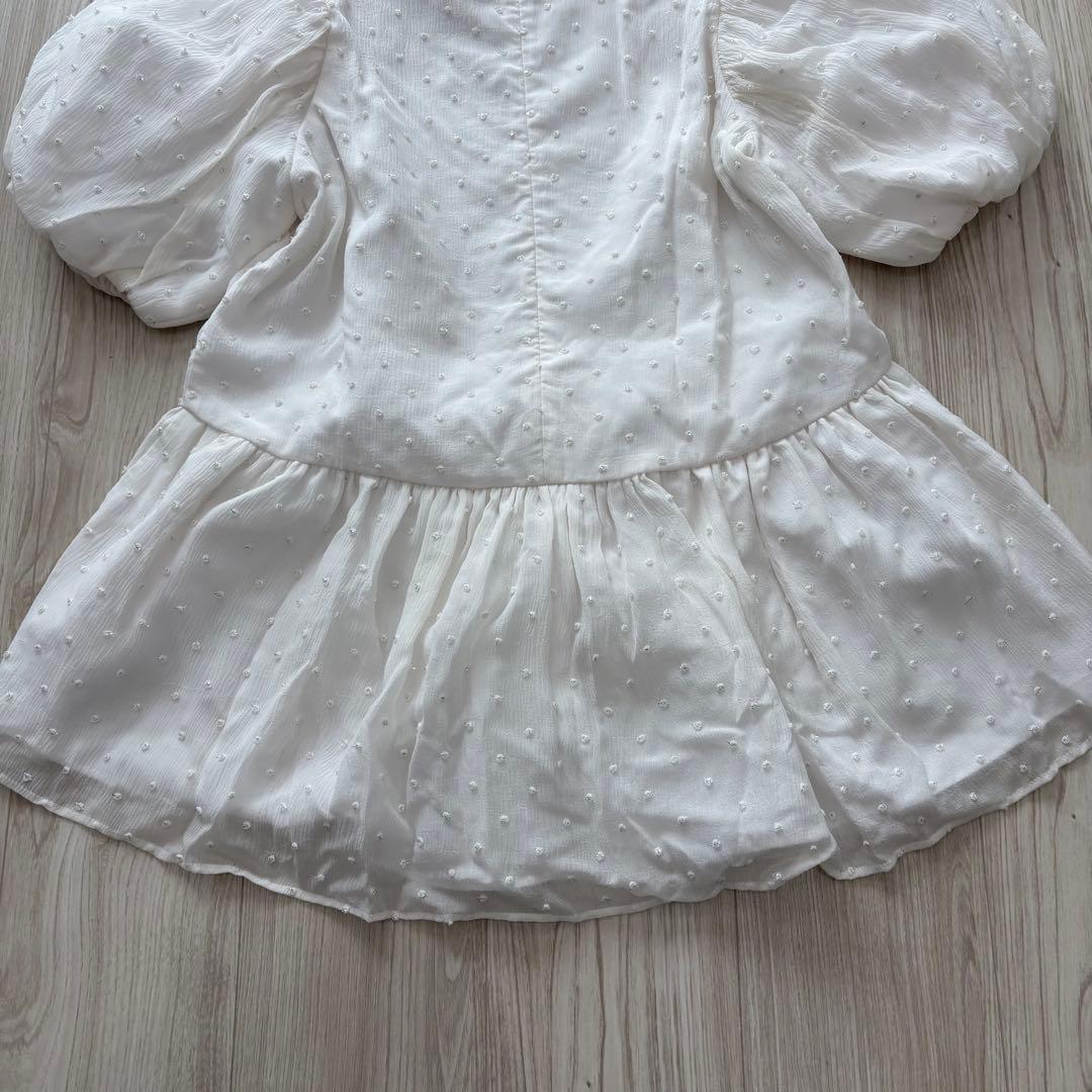 極美品】ツルバイマリコオイカワ 25SS eleonore ブラウス ホワイト